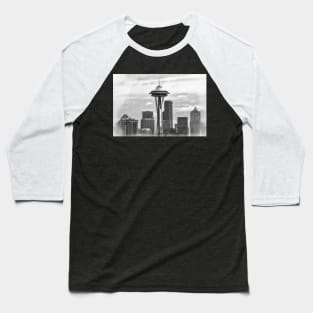 Seattle Skyline Sketched Baseball T-Shirt